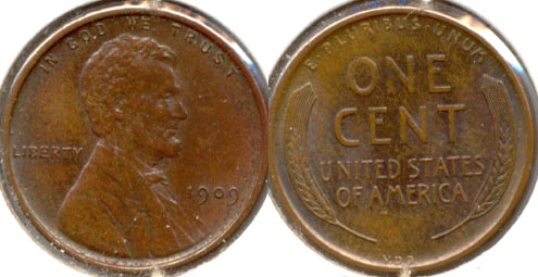 1909 VDB Lincoln Cent MS-60 Brown