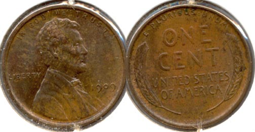 1909 VDB Lincoln Cent MS-60 Brown a