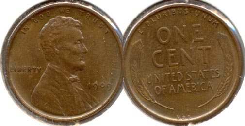 1909 VDB Lincoln Cent MS-60 Brown b
