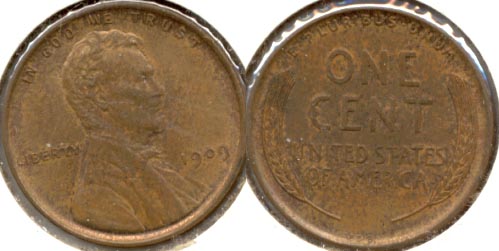 1909 VDB Lincoln Cent MS-60 Brown c
