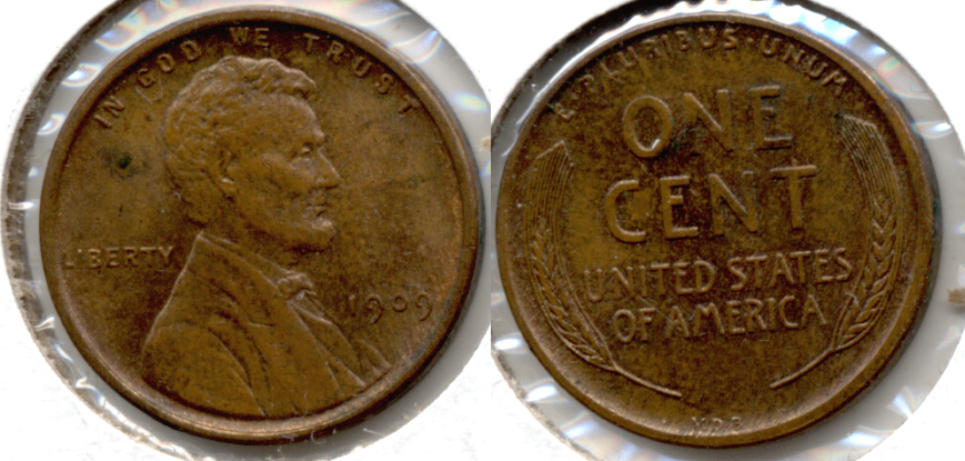 1909 VDB Lincoln Cent MS-60 Brown k