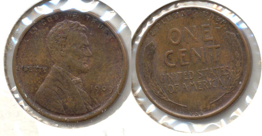 1909 VDB Lincoln Cent MS-63 Brown c