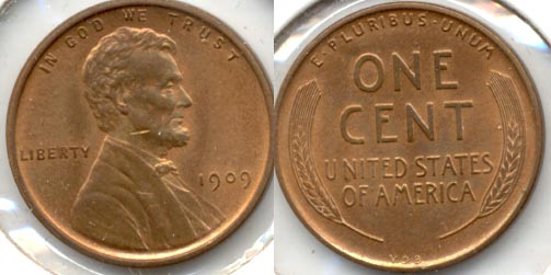 1909 VDB Lincoln Cent MS-63 Red Brown a