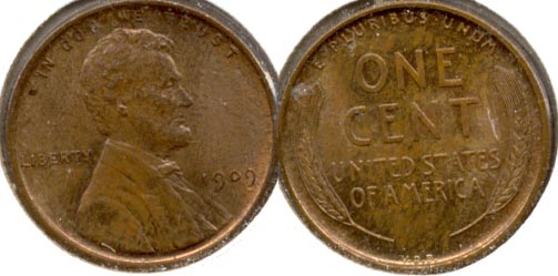 1909 VDB Lincoln Cent MS-63 Red Brown i