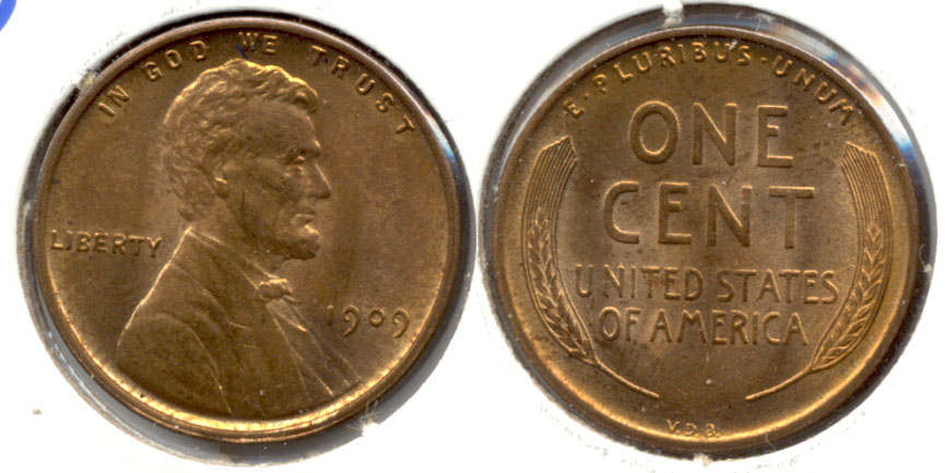 1909 VDB Lincoln Cent MS-63 Red Brown q