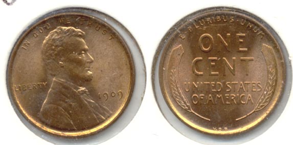 1909 VDB Lincoln Cent MS-63 Red