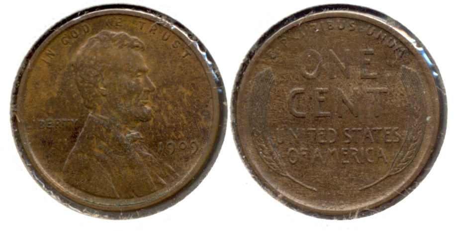 1909 VDB Lincoln Cent MS-64 Brown d