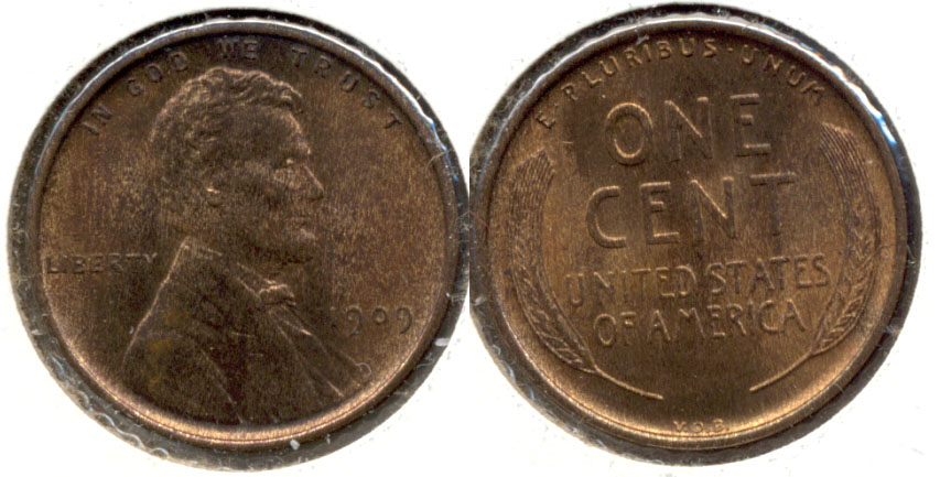 1909 VDB Lincoln Cent MS-64 Red Brown g