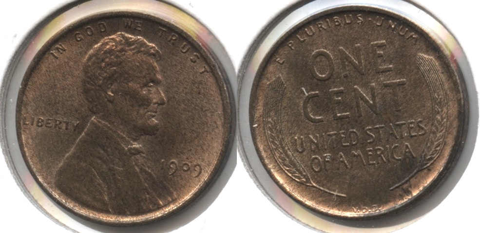 1909 VDB Lincoln Cent MS-64 Red Brown #l