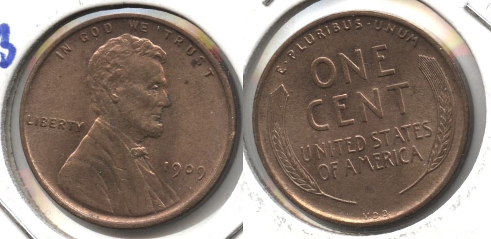 1909 VDB Lincoln Cent MS-64 Red Brown #m