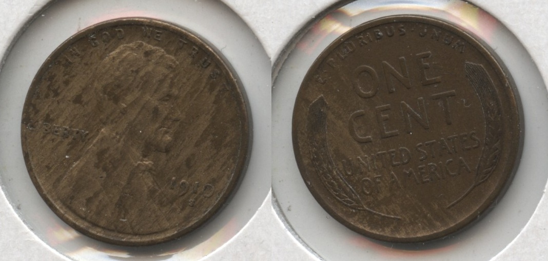 1910-S Lincoln Cent EF-40 #d Odd Color