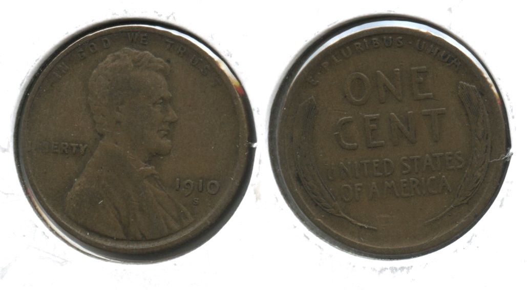 1910-S Lincoln Cent Fine-12 #ag