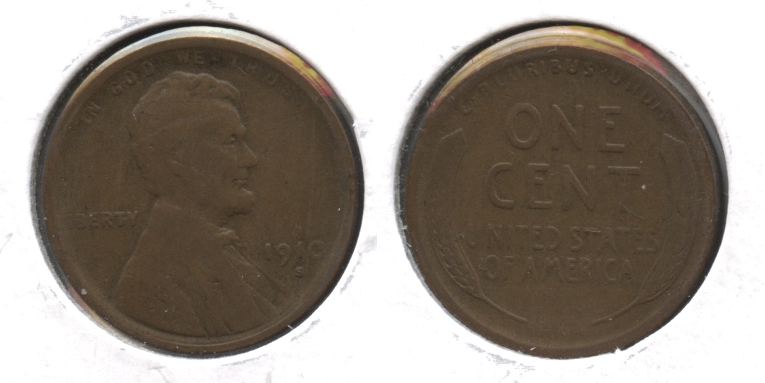 1910-S Lincoln Cent Fine-12 #e