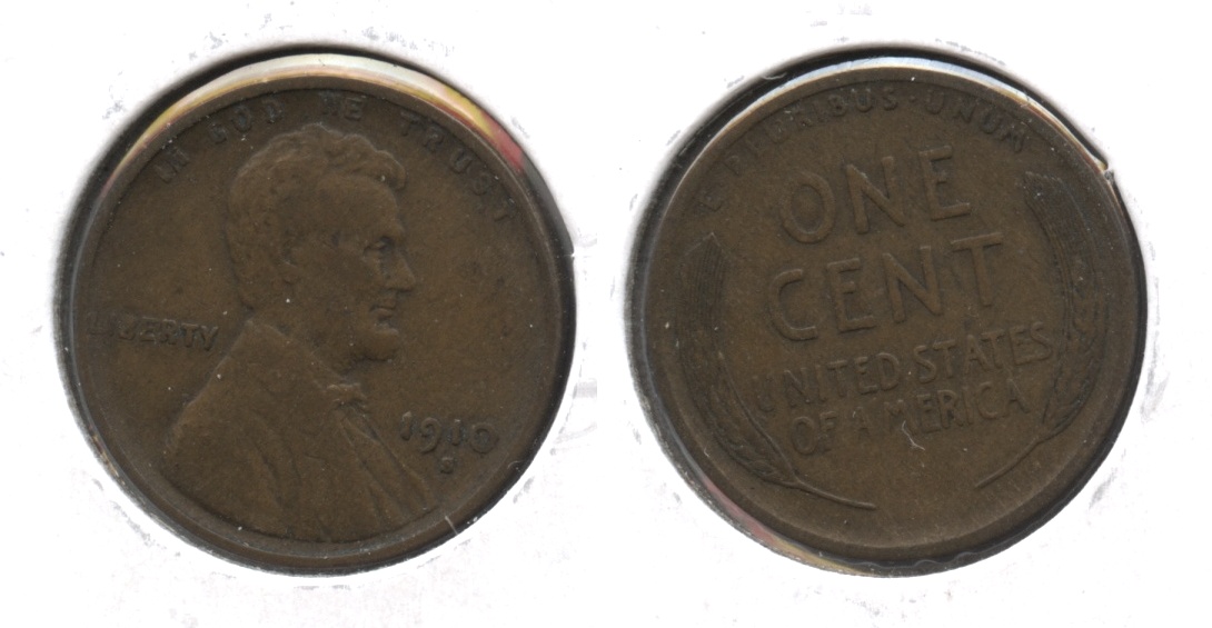 1910-S Lincoln Cent Fine-12 #r
