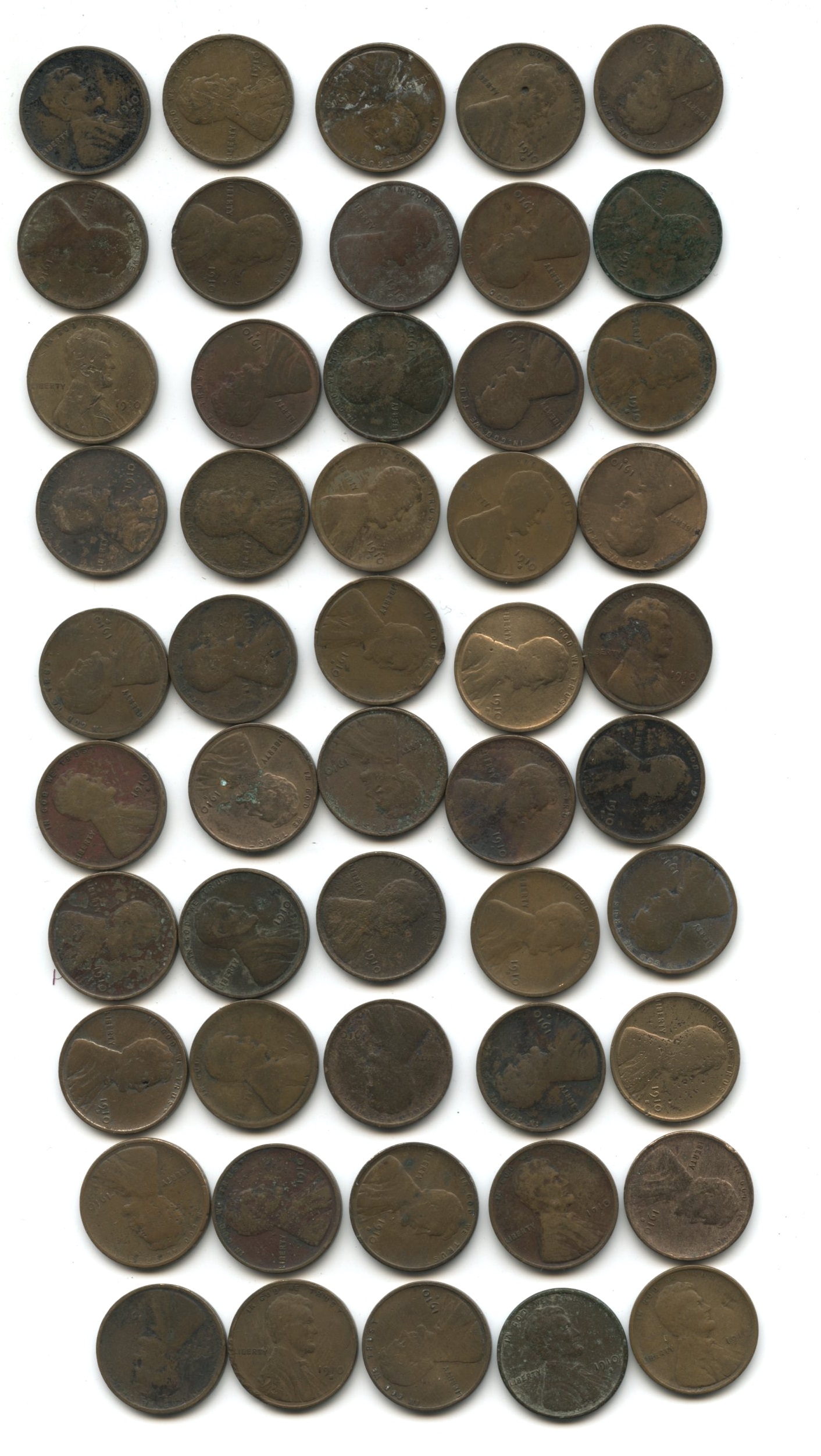 1910-S Lincoln Cent Fair-2 Roll