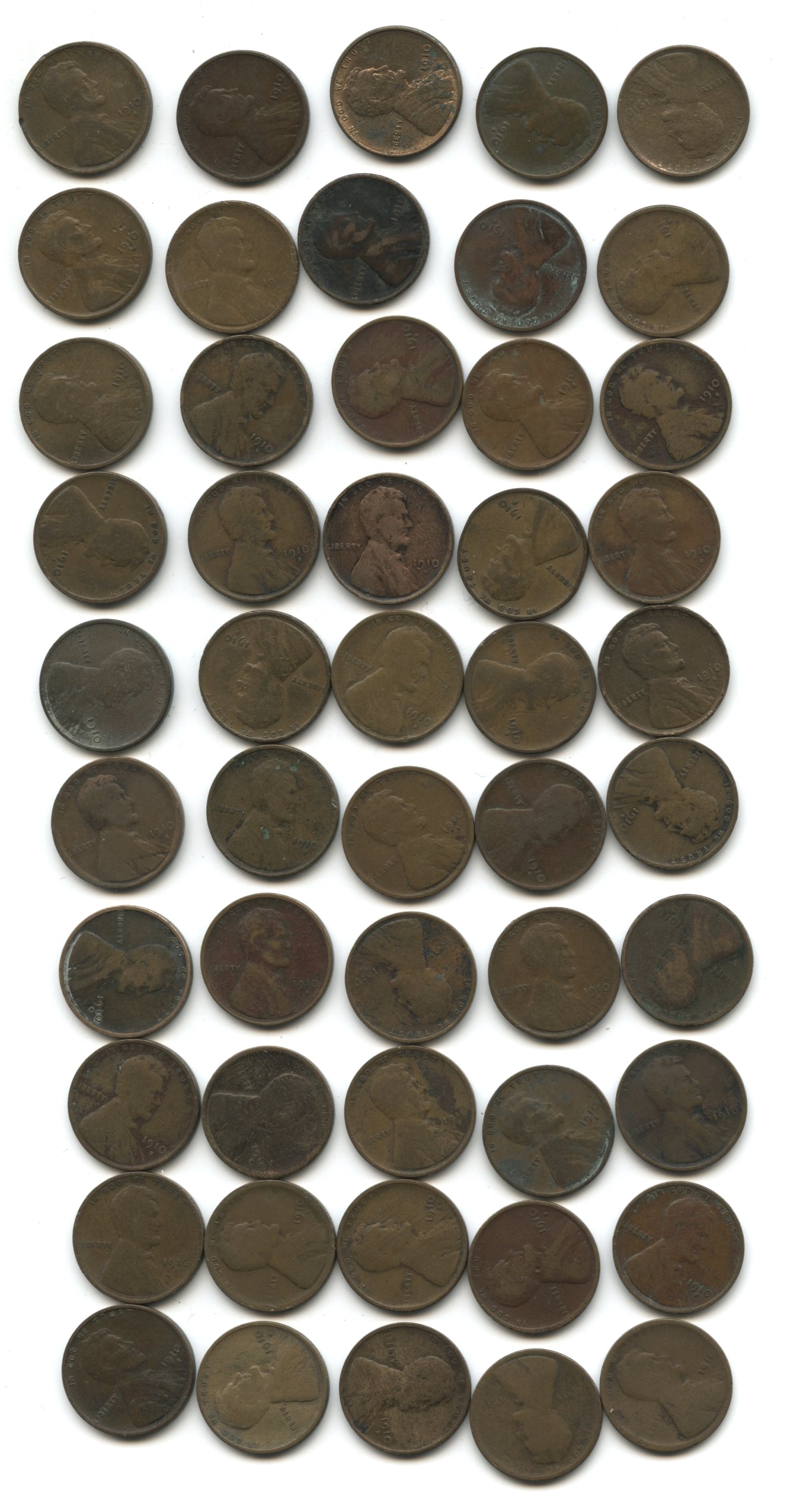 1910-S Lincoln Cent Fair-2+ Roll #c