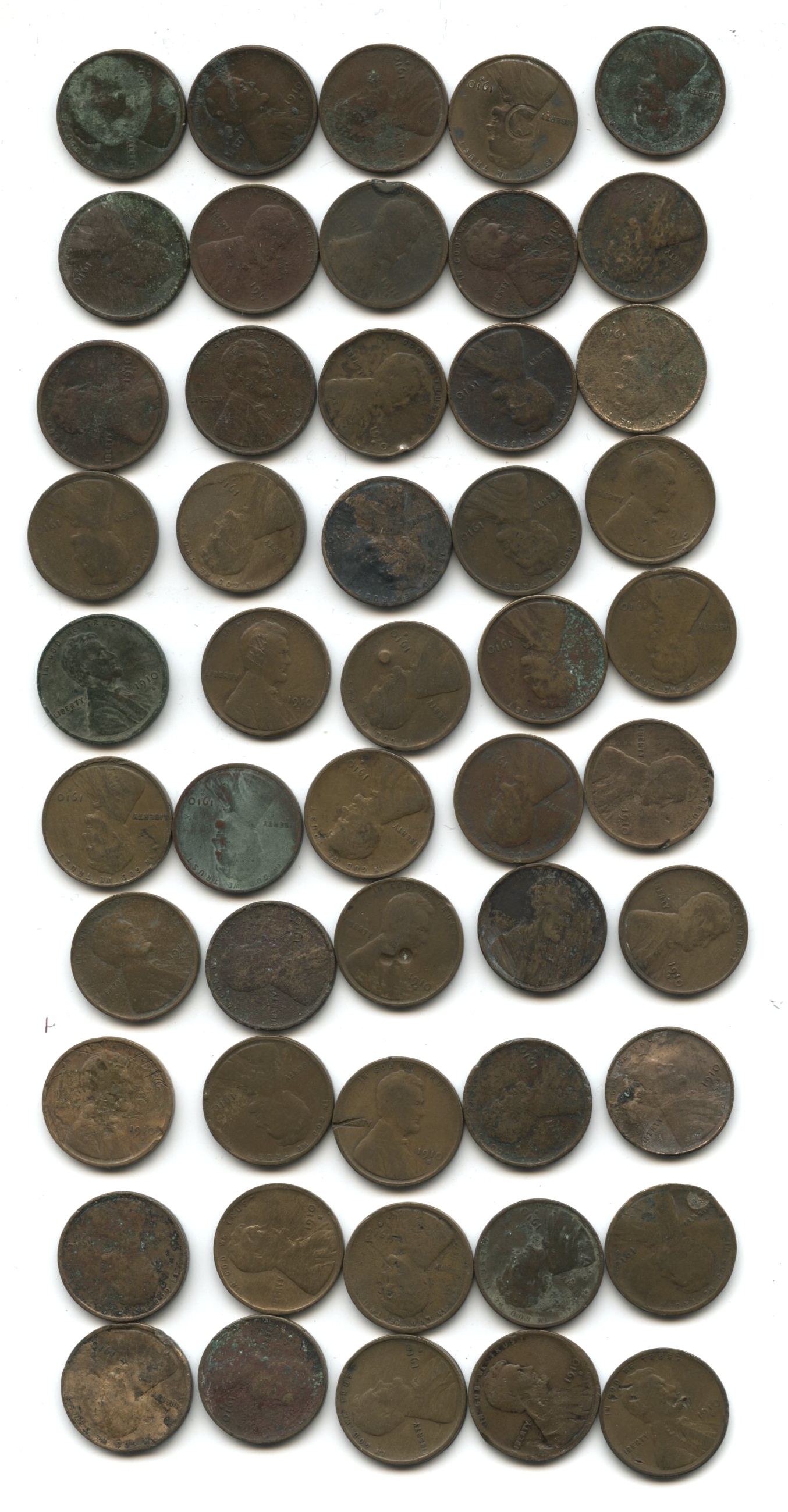 1910-S Lincoln Cent Filler Roll #b