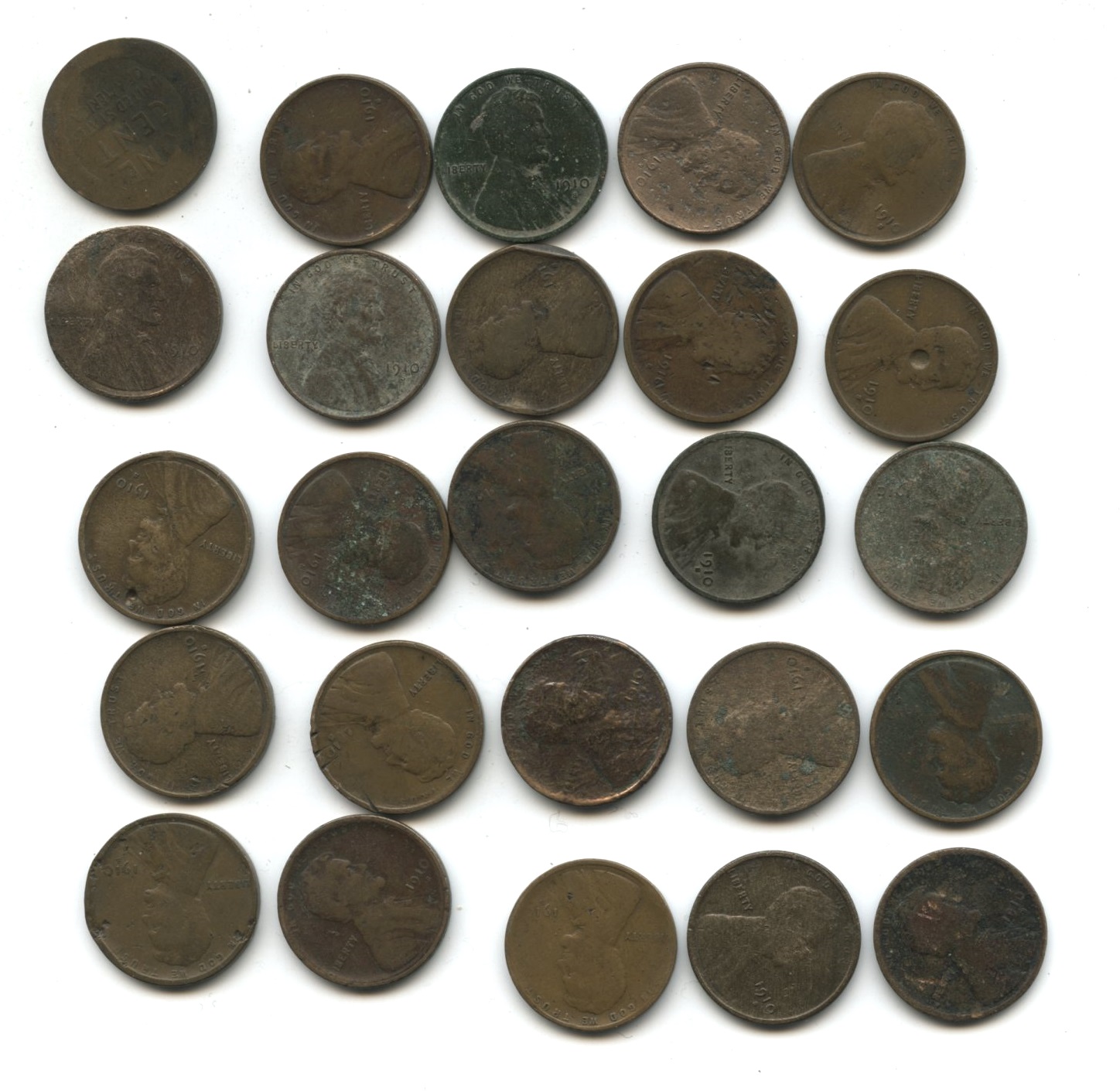 1910-S Lincoln Cent Filler Partial Roll #c