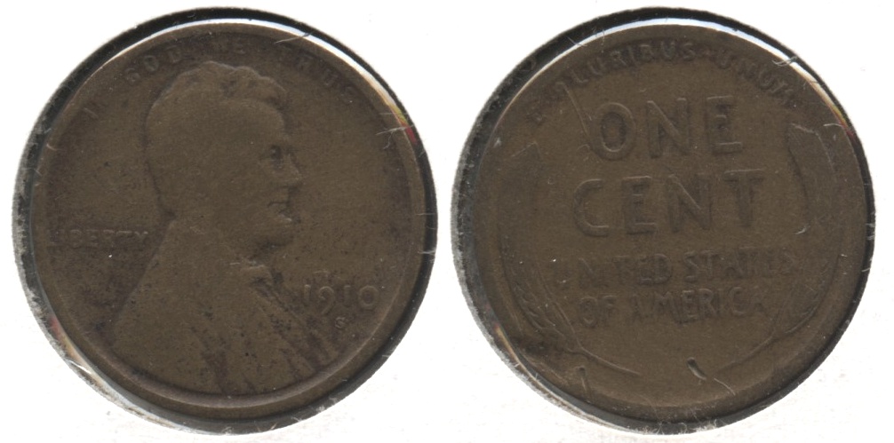1910-S Lincoln Cent Good-4 #c Reverse Marks