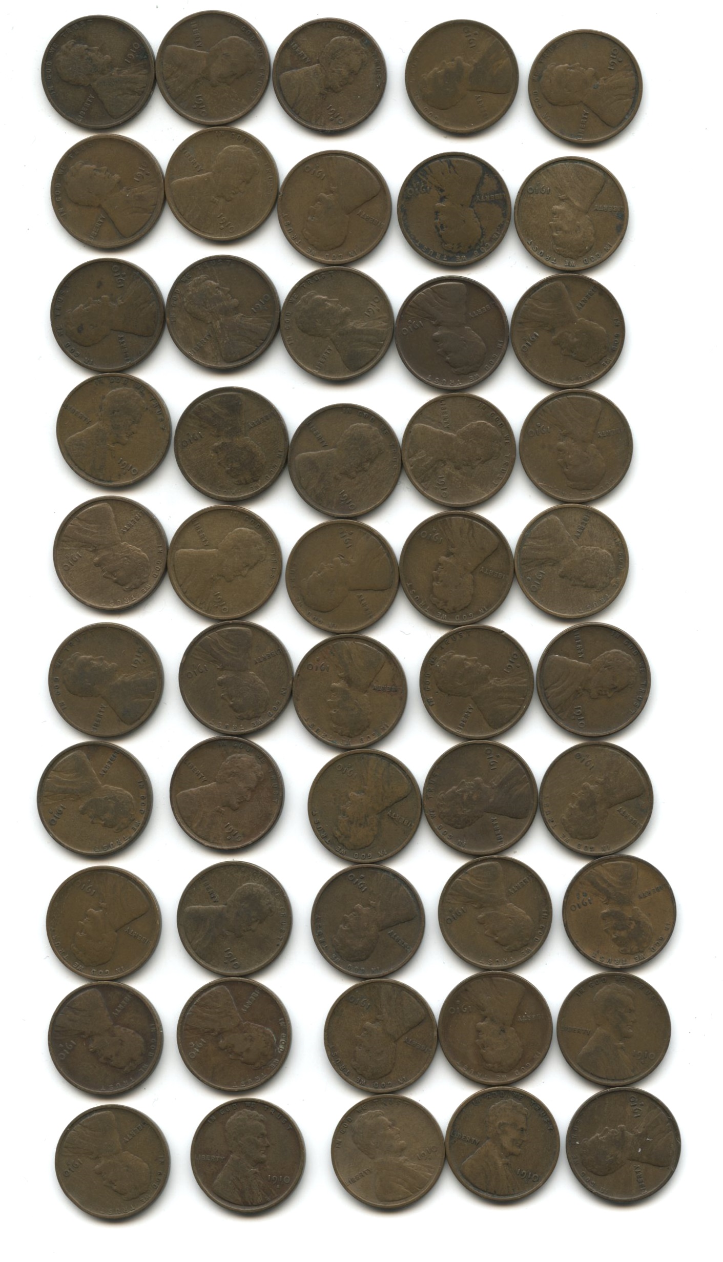 1910-S Lincoln Cent Good-4 Roll #l