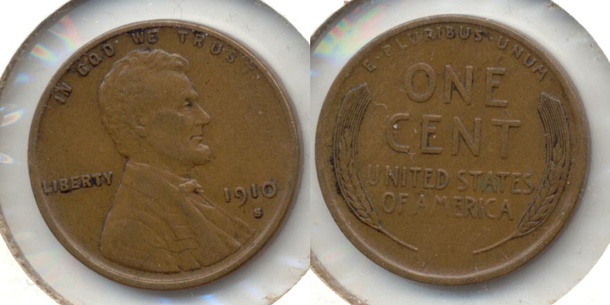1910-S Lincoln Cent VF-20 d