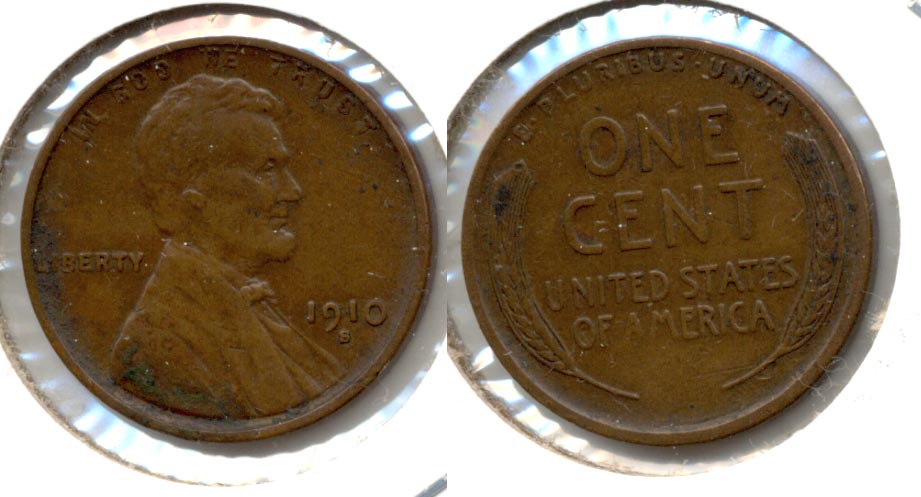 1910-S Lincoln Cent VF-20 f