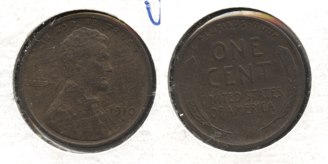 1910-S Lincoln Cent VF-20 #n