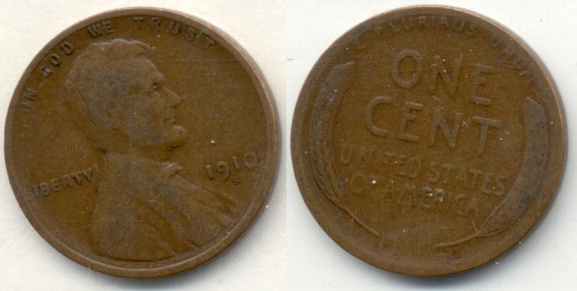 1910-S Lincoln Cent VG-8 a