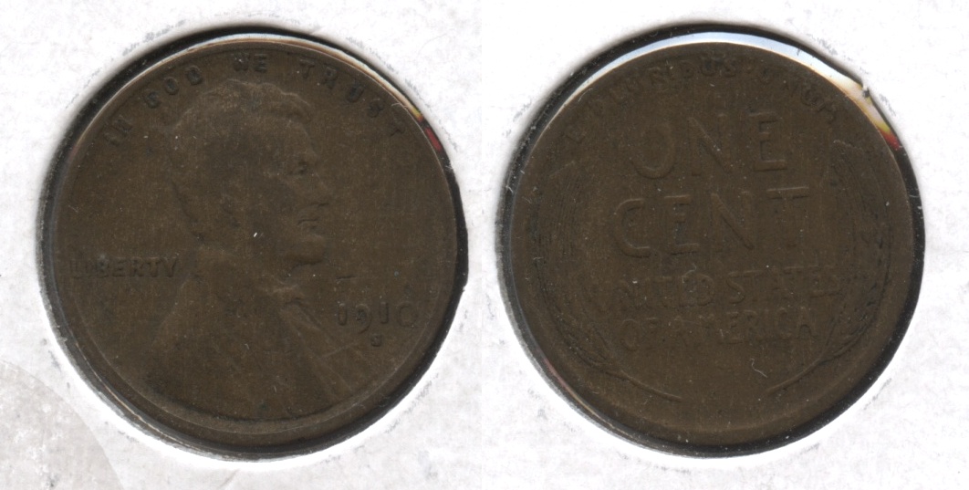 1910-S Lincoln Cent VG-8 #ac