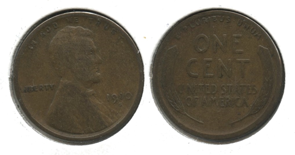 1910-S Lincoln Cent VG-8 #an