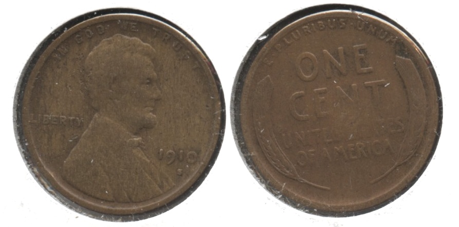 1910-S Lincoln Cent VG-8 #c Cleaned