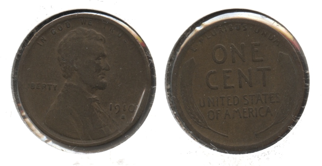 1910-S Lincoln Cent VG-8 #i