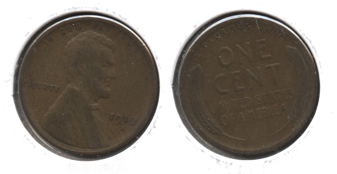 1910-S Lincoln Cent VG-8 #l