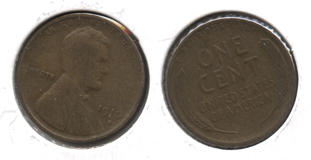 1910-S Lincoln Cent VG-8 #v