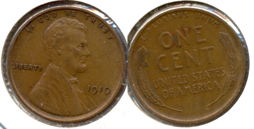1910 Lincoln Cent AU-50 d