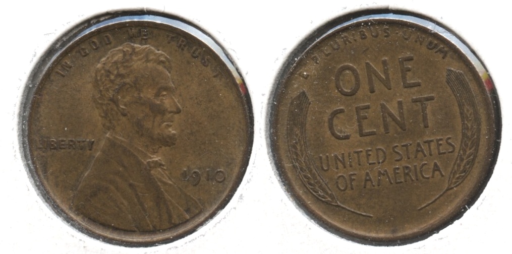 1910 Lincoln Cent AU-50 #l