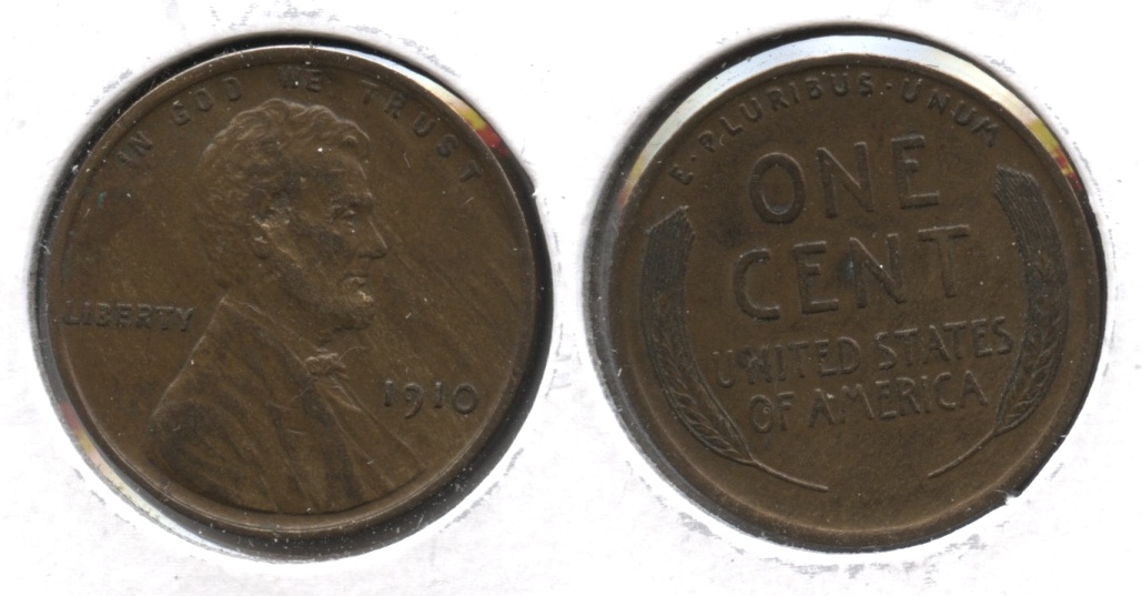 1910 Lincoln Cent AU-50 #o Obverse Flaw