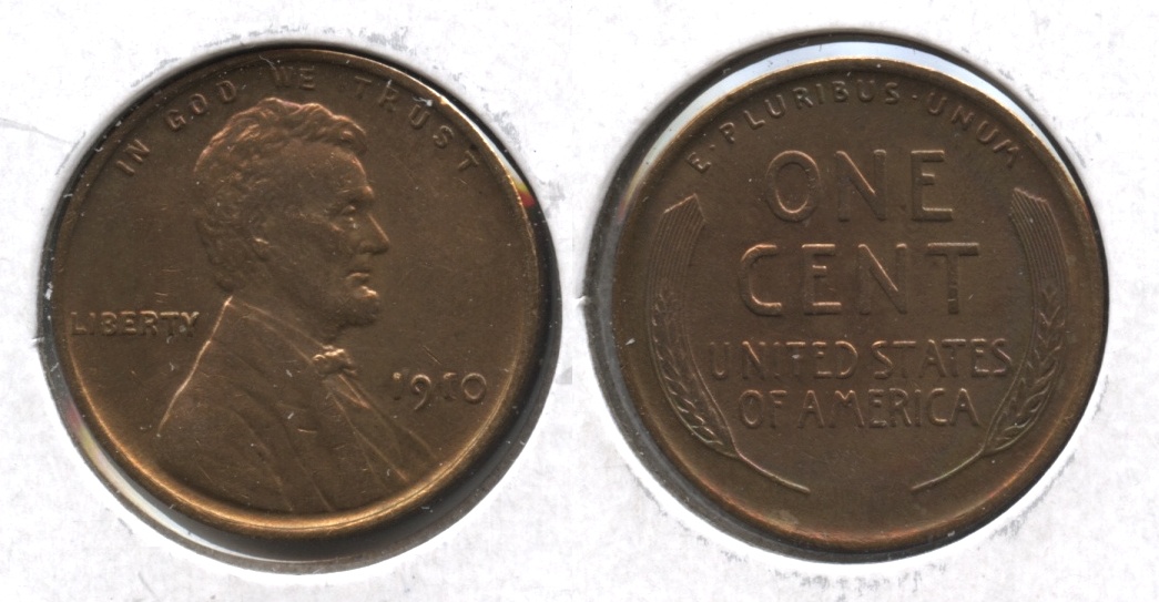 1910 Lincoln Cent AU-50 #p Polished
