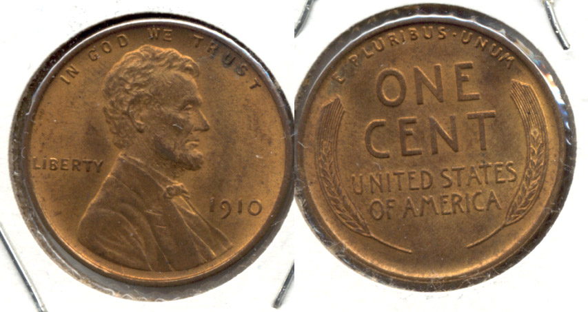 1910 Lincoln Cent MS-63 Red Brown c