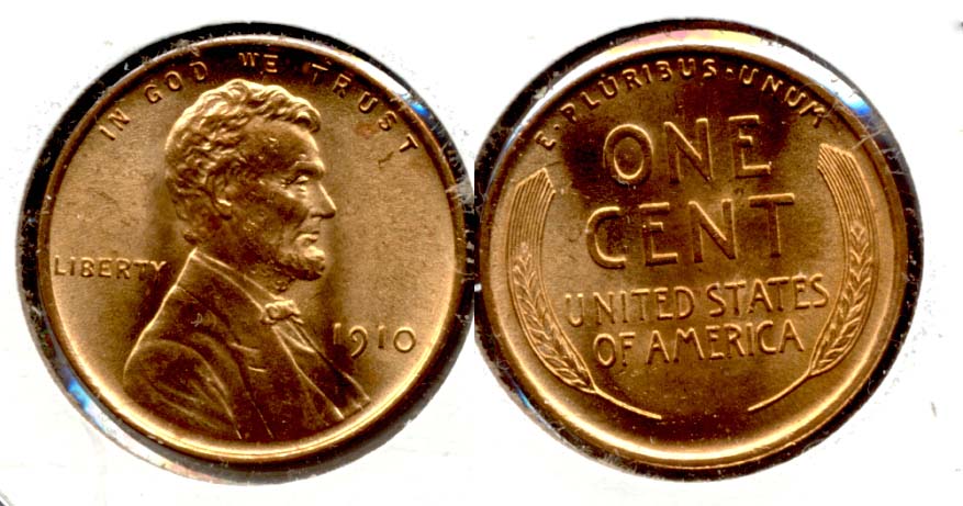 1910 Lincoln Cent MS-63 Red