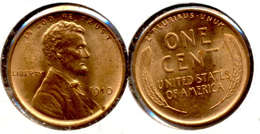 1910 Lincoln Cent MS-64 Red a