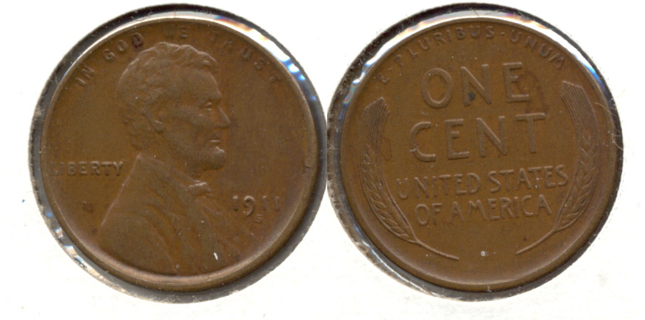 1911-S Lincoln Cent AU-50