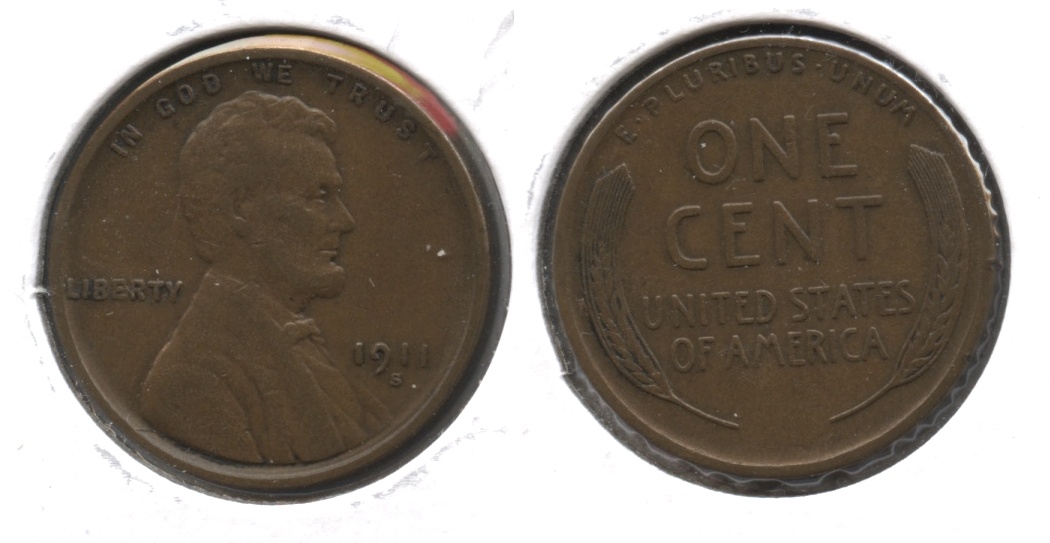 1911-S Lincoln Cent EF-40 #d
