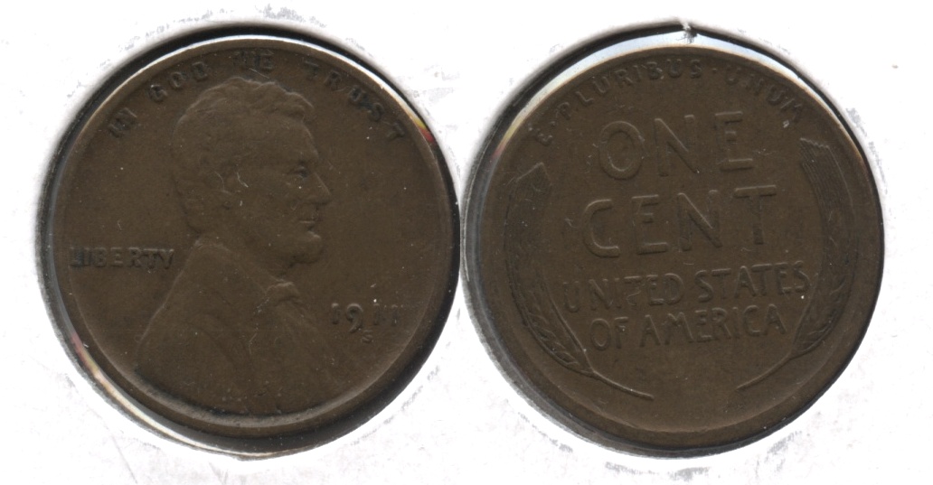1911-S Lincoln Cent EF-40 #e