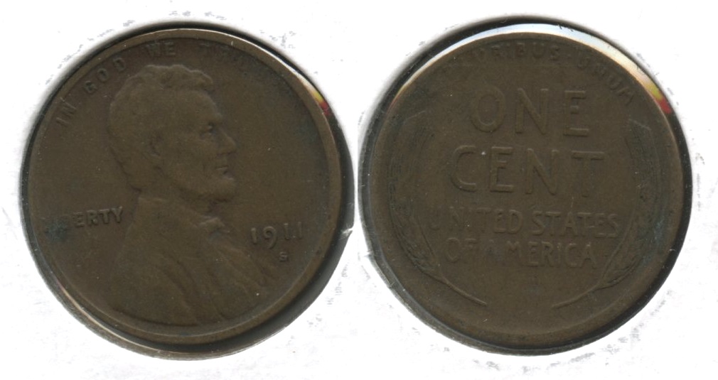 1911-S Lincoln Cent Fine-12 #s