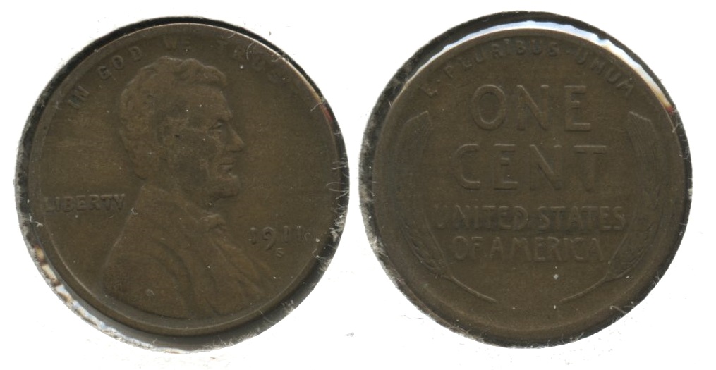 1911-S Lincoln Cent Fine-12 #t