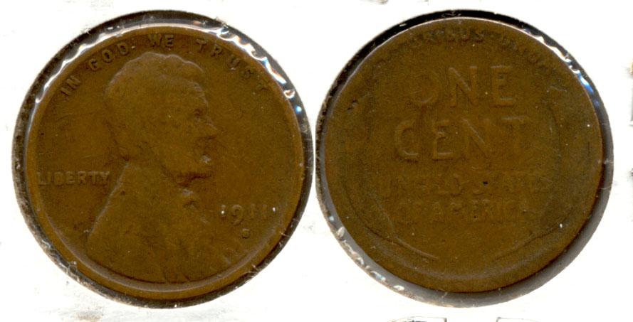 1911-S Lincoln Cent Good-4 b