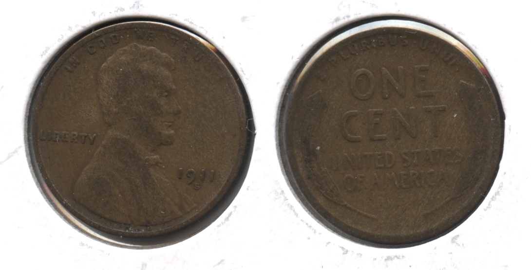 1911-S Lincoln Cent Good-4 #j