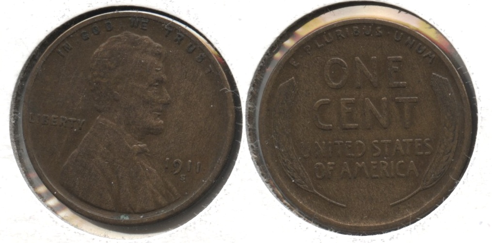 1911-S Lincoln Cent VF-20