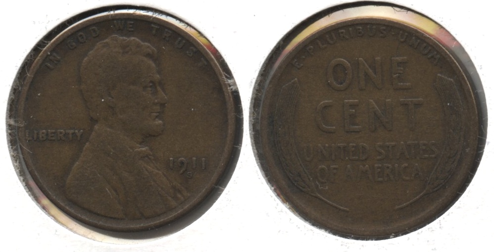 1911-S Lincoln Cent VF-20 #a